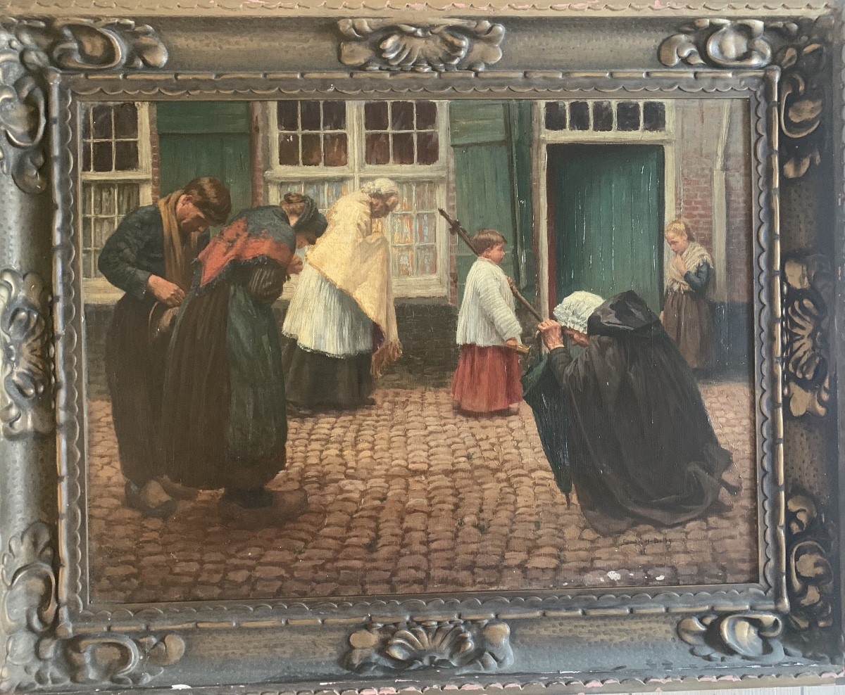 The Procession By Georges Hippolyte Dilly, Painter From Lille 