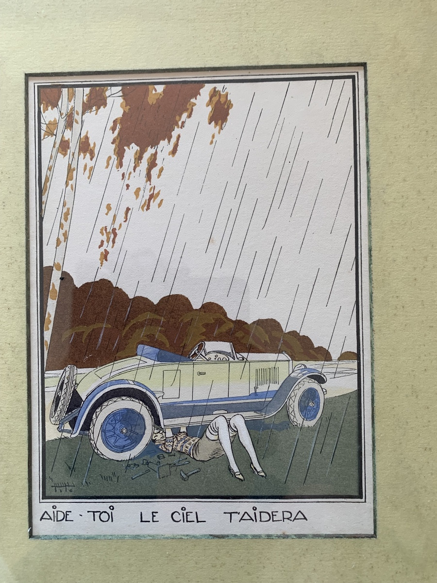 Art Deco Period Three Stencils By Ettore Tito (1859-1941)-photo-2