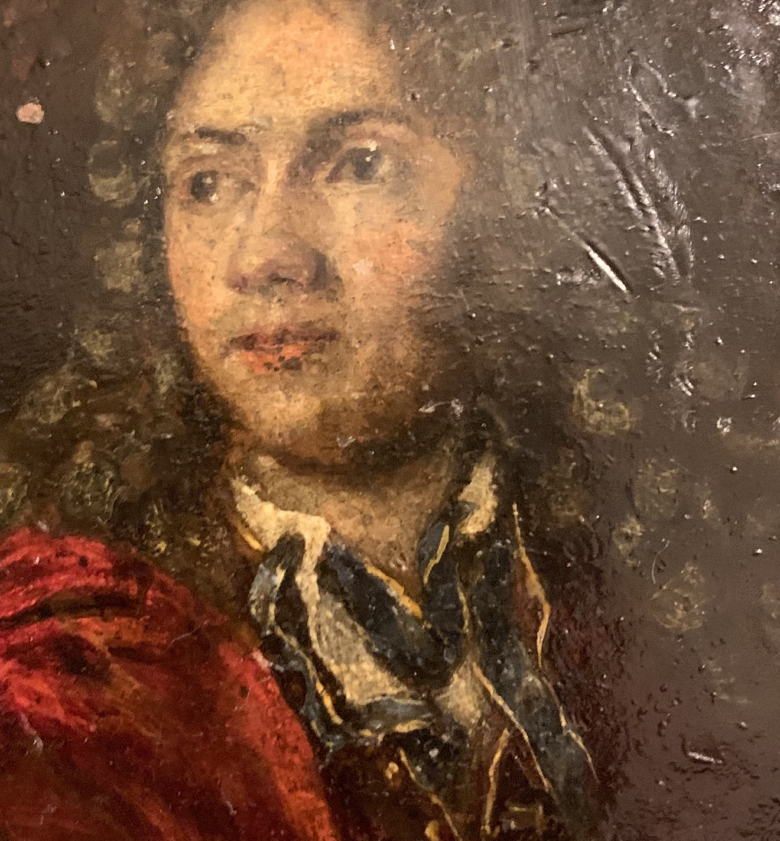 Portrait miniature sur cuivre de gentilhomme 18éme-photo-4