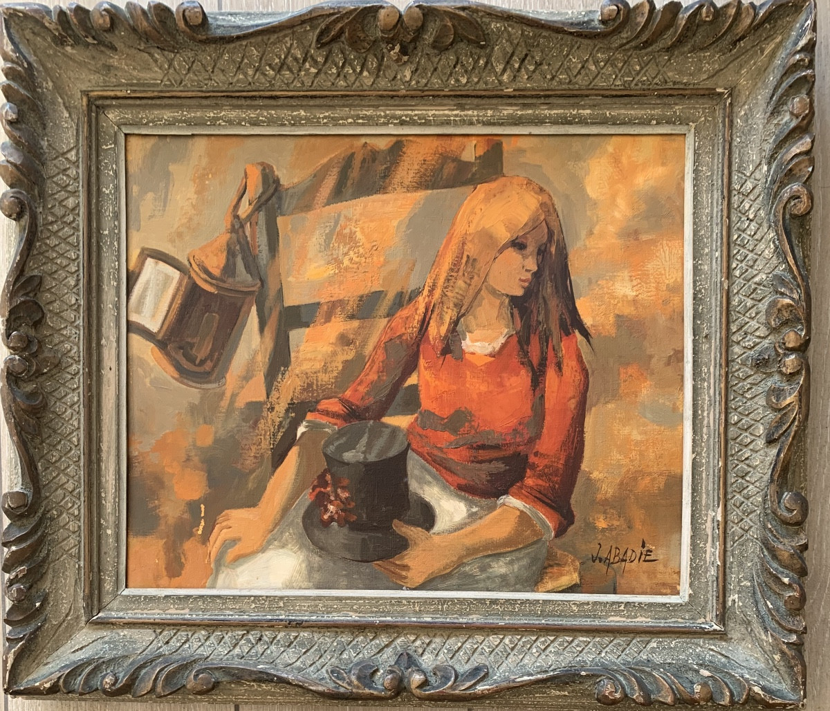 Jeune fille au chapeau par Jean ABADIE 
