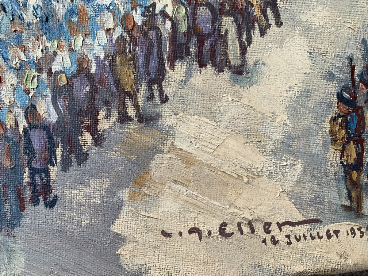 Lucien Eller  peintre marseillais 14 juillet 39 mairie de Paris -photo-3