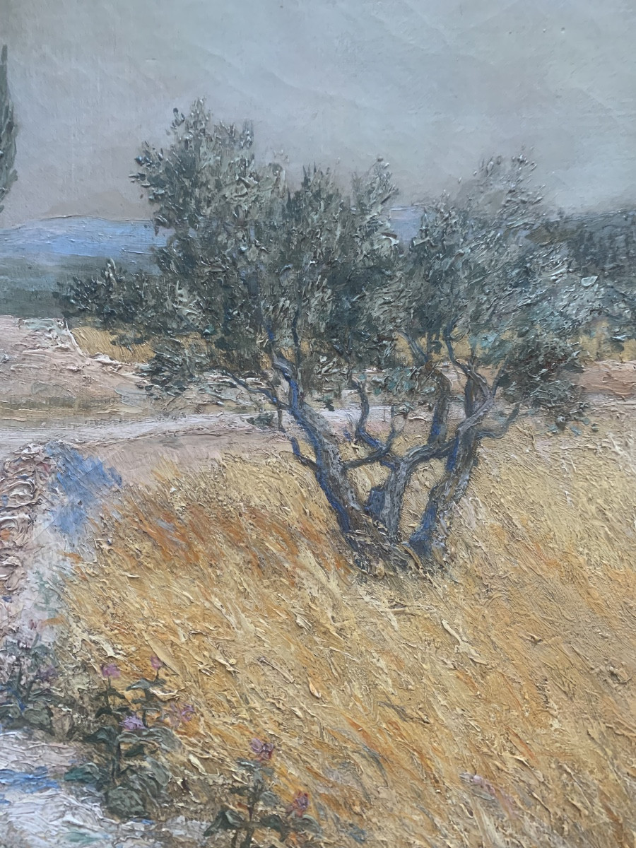 Raphaël Pinatel (1875-1933) Landscape Of Provence-photo-2