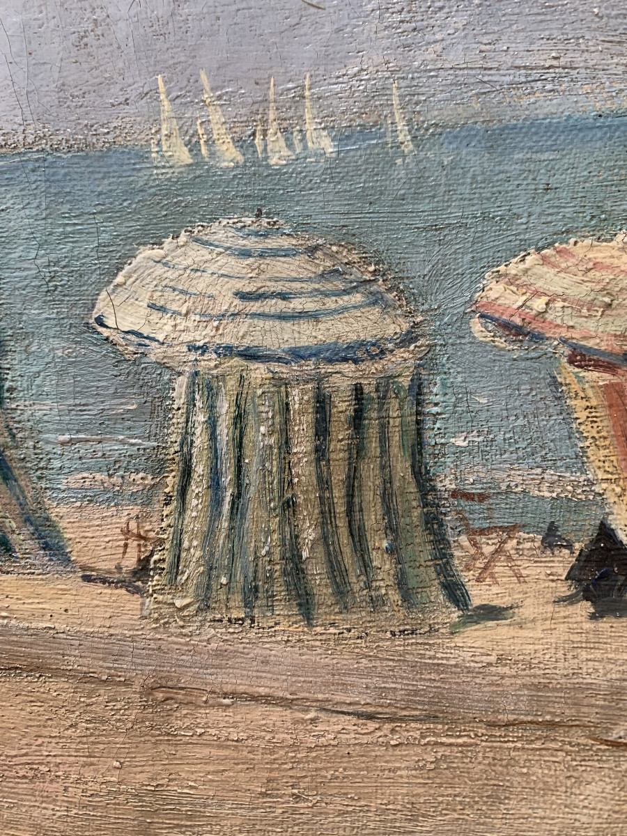 Trouville Beach, 1937, By Pierre Noury-photo-4