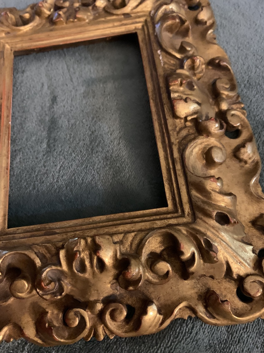 Baroque Frame In Carved And Gilded Wood -photo-3