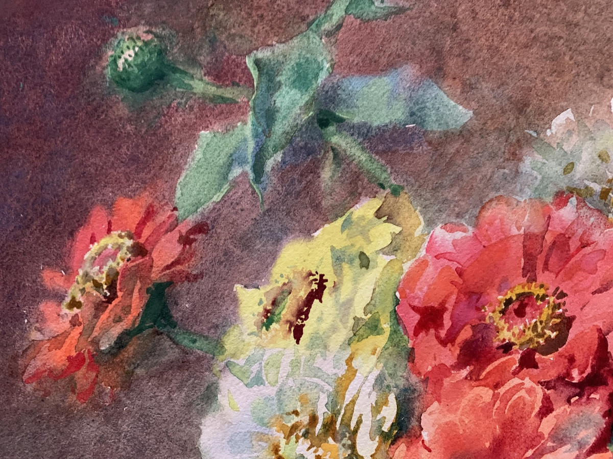 Blanche Odin bouquet de Zinnias -photo-4