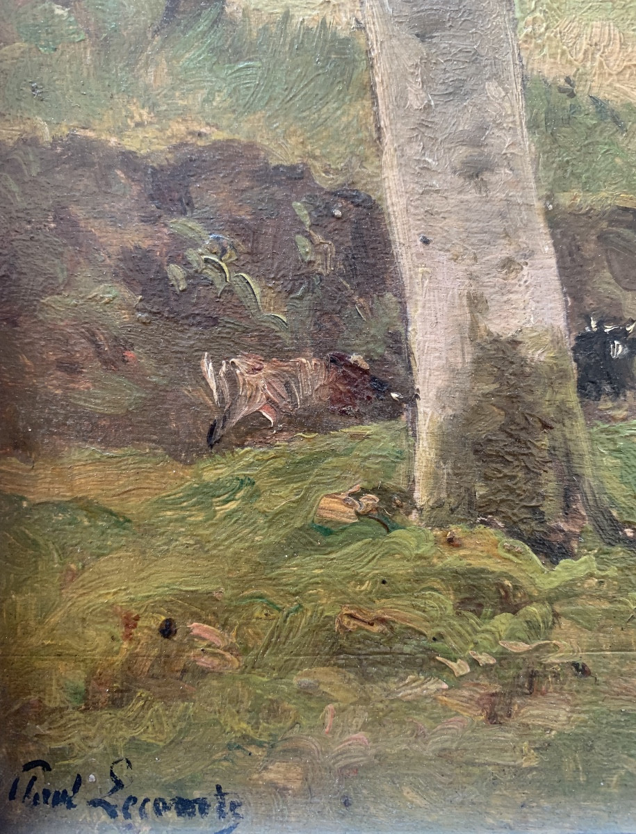 Ecole de Barbizon Paul Lecomte le retour du troupeau -photo-4