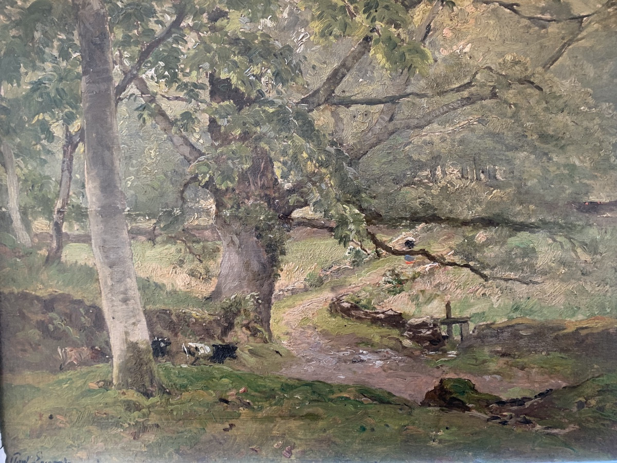 Ecole de Barbizon Paul Lecomte le retour du troupeau -photo-2