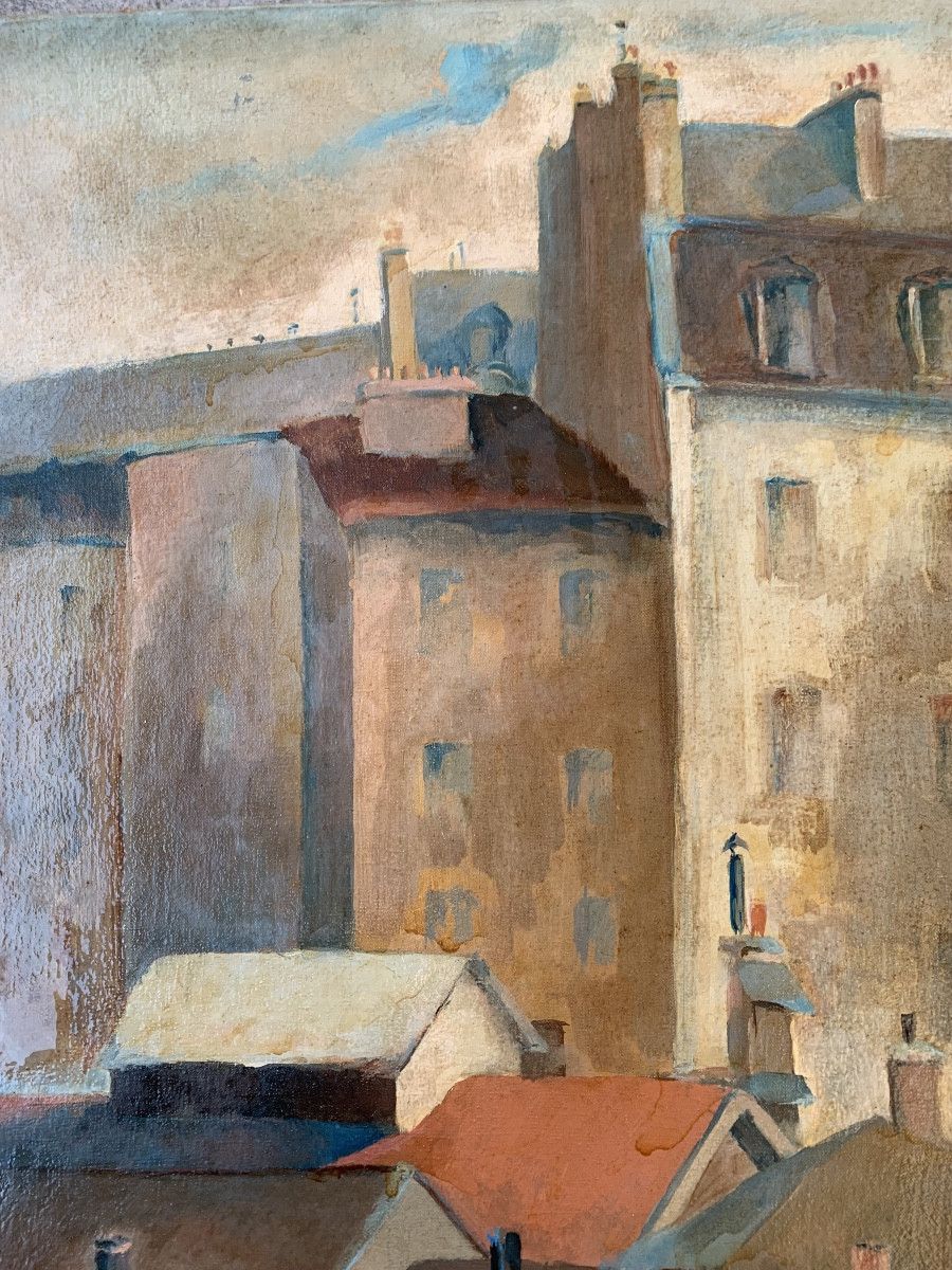 Les toits de Paris par Eugène David peintre Grenoblois -photo-4