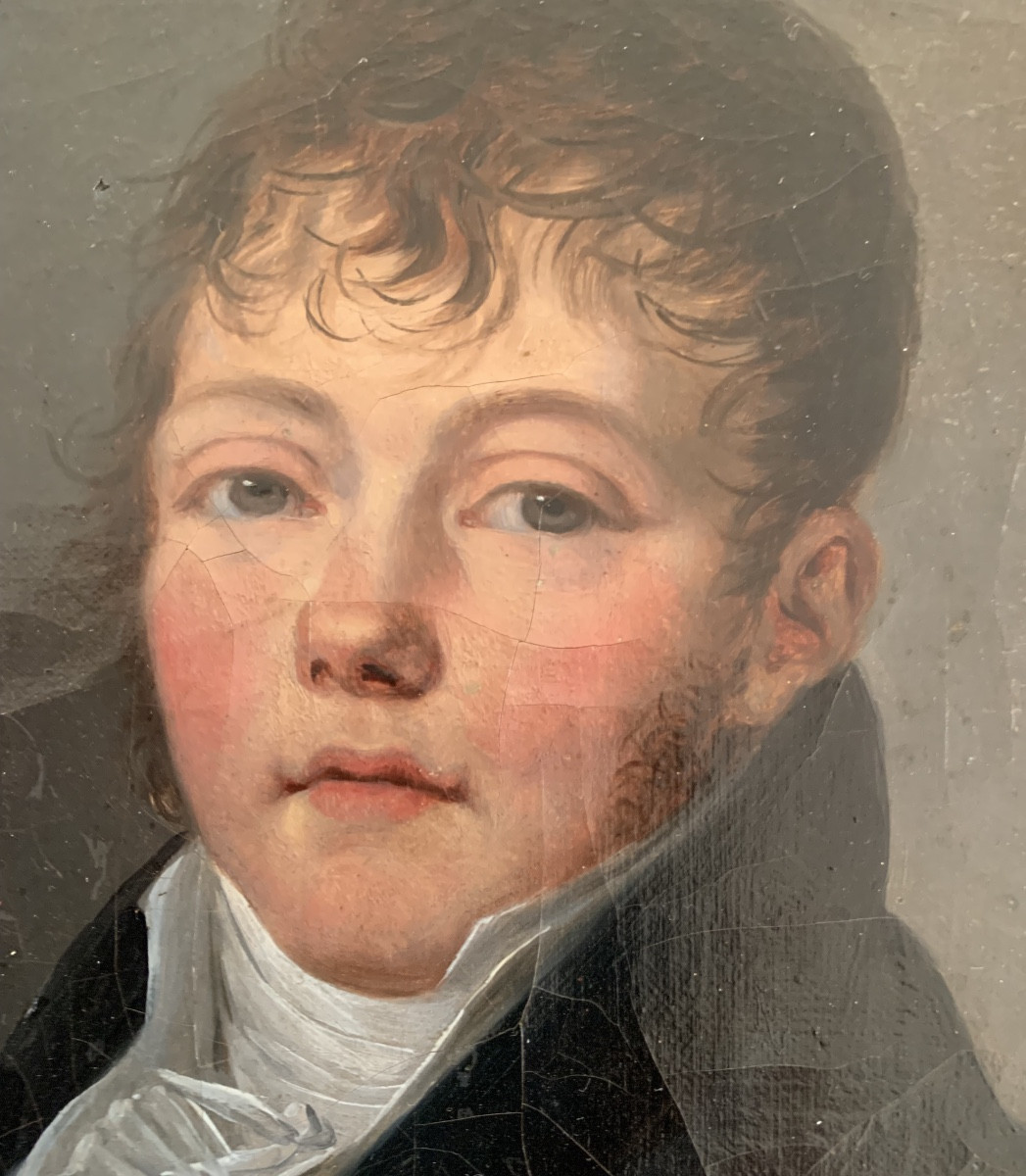 Empire Period Portrait Of An Elegant Young Man, Entourage Of Louis Léopold Boilly-photo-2