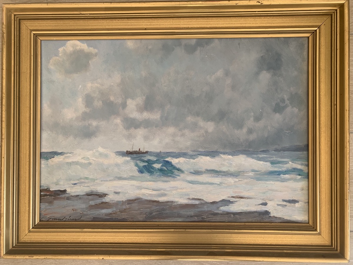Lucien Henri Grandgérard Marine In Heavy Weather