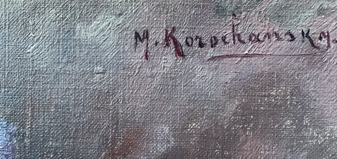 MICHEL KOROCHANSKY (1866-1925) nature morte aux roses et chandons-photo-1