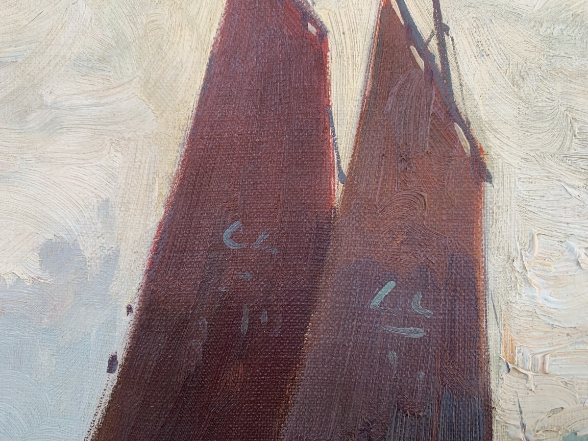 PAUL PHILIPPE 1870-1930 RETOUR DE PÊCHE À CONCARNEAU-photo-2