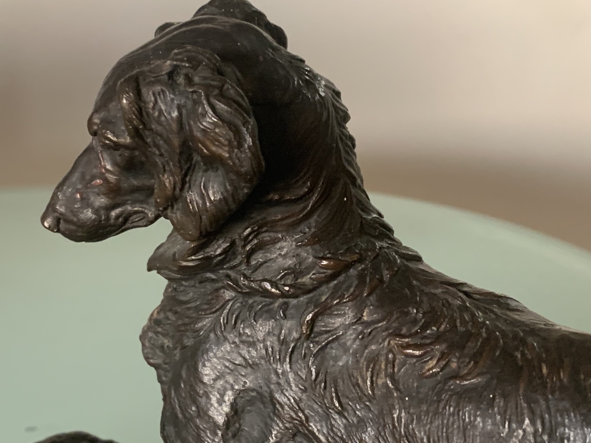  Pierre-Jules MÈNE (Paris, 1810 - 1879) Chasse à la perdrix. Bronze à patine brune Époque XIX s-photo-6