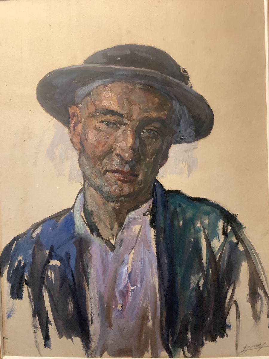 Lucien Hector Jonas portrait de mineur  peintre de Valenciennes 