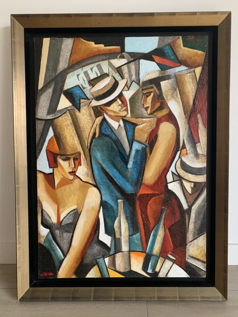 Scène de café par Stéphane GISCLARD grand format 