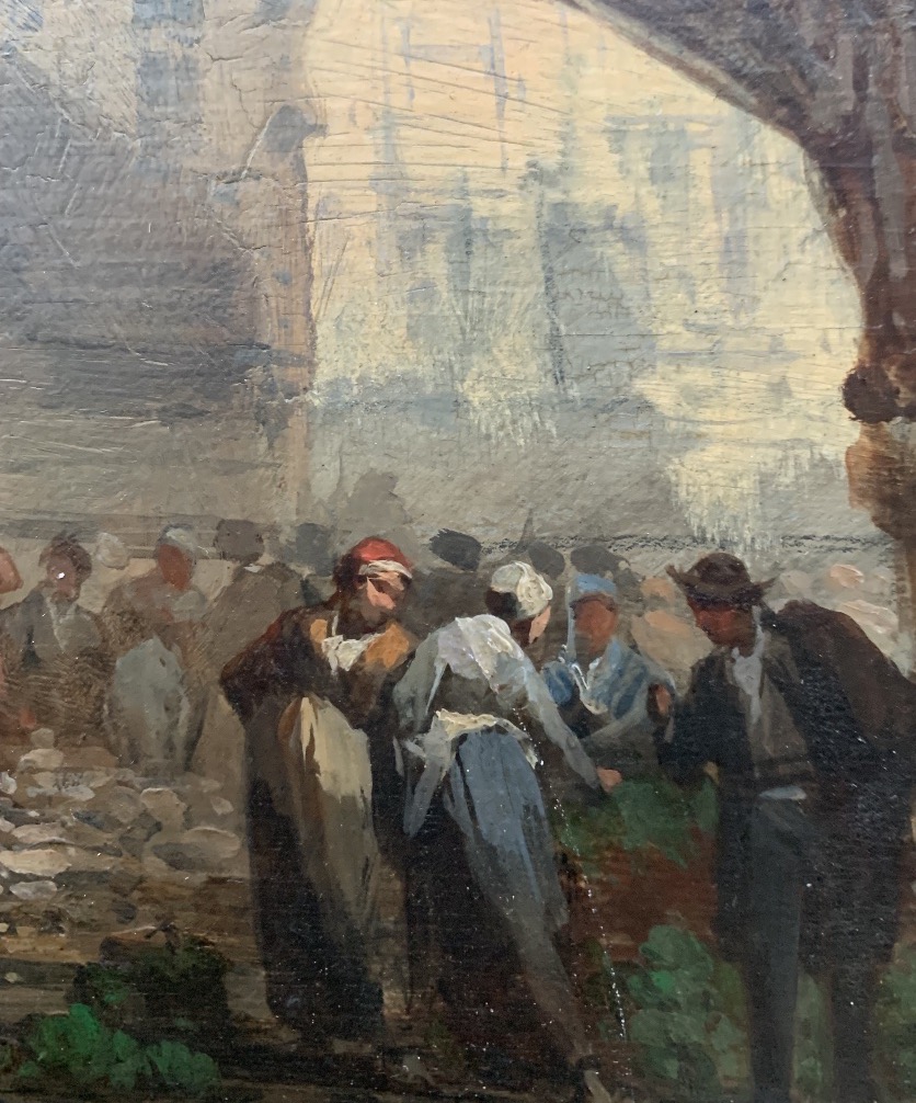 Jour de marché animé en Normandie - Léonard saurfelt (1840-1890).-photo-4