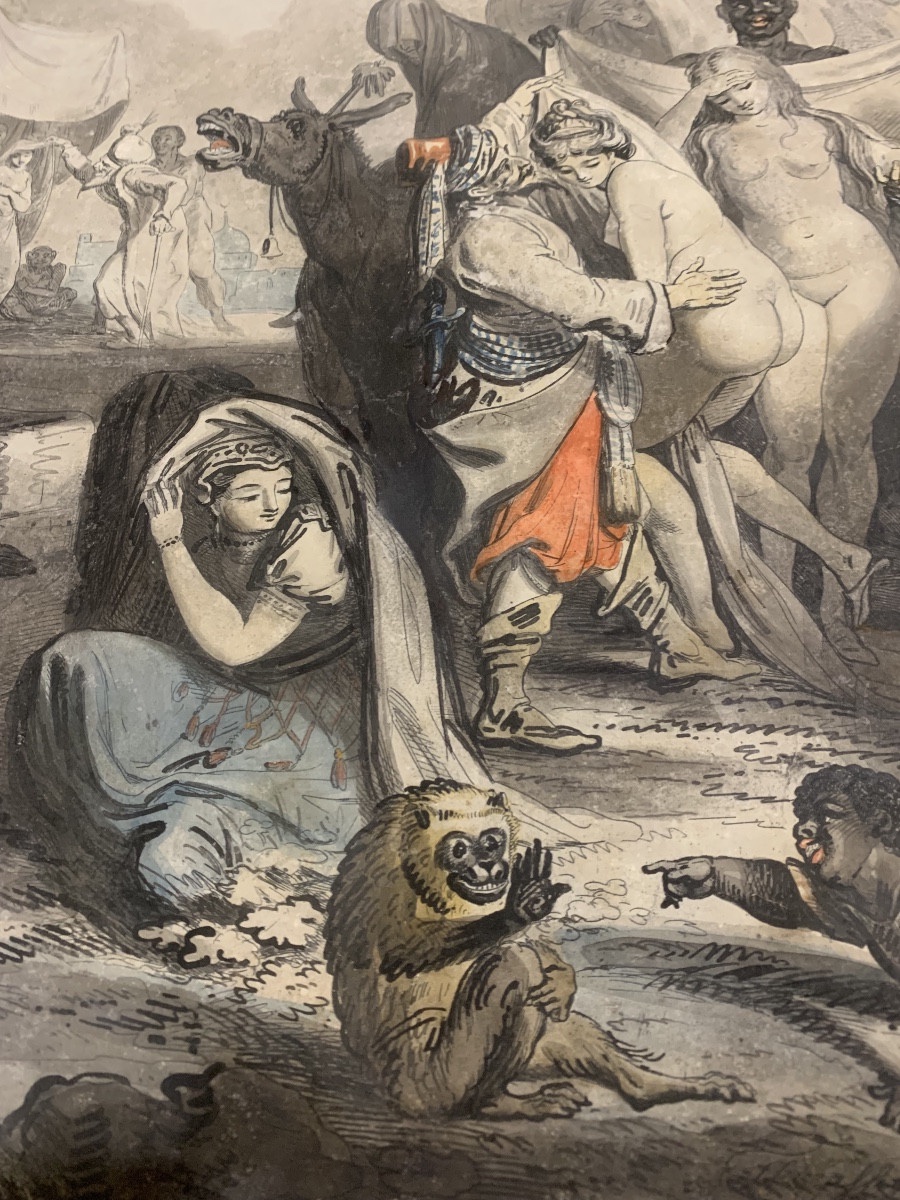 Le marché aux esclaves  aquarelle par JOHANN HEINRICH RAMBERG-photo-4