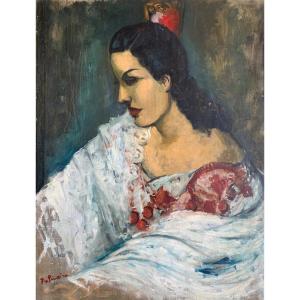 L’espagnole Par José Palmeiro école De Paris époque art déco 