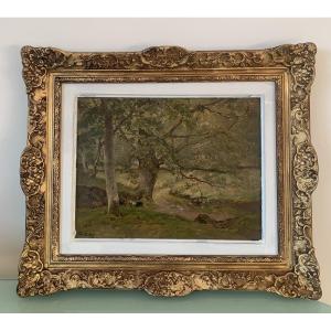 Ecole de Barbizon Paul Lecomte le retour du troupeau 