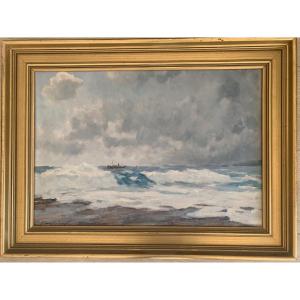 Lucien Henri Grandgérard Marine In Heavy Weather