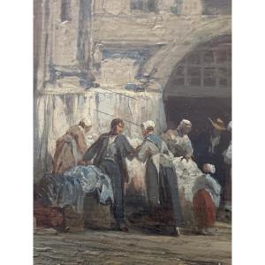 A Lively Market Day In Normandy - Léonard Saurfelt (1840–1890).