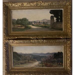 Environ de Savary par Lucien Seevagen paire de tableaux