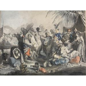 The Slave Market—watercolor By Johann Heinrich Ramberg