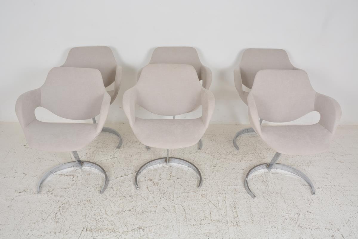 Very Beautiful Set Of 6 Dining Room Chairs By Boris Tabacoff Dating From The 1970s-photo-2