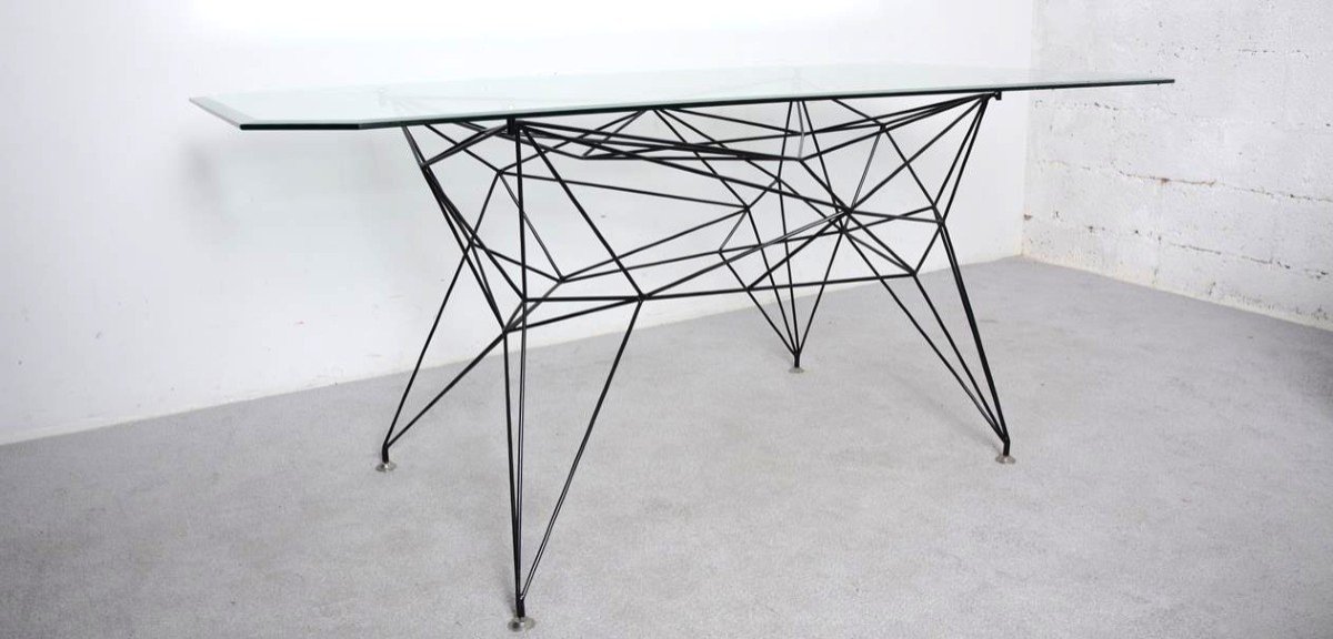 Dining Table / Desk Adjustable Eiffel Legs Dating From The 70s-photo-1