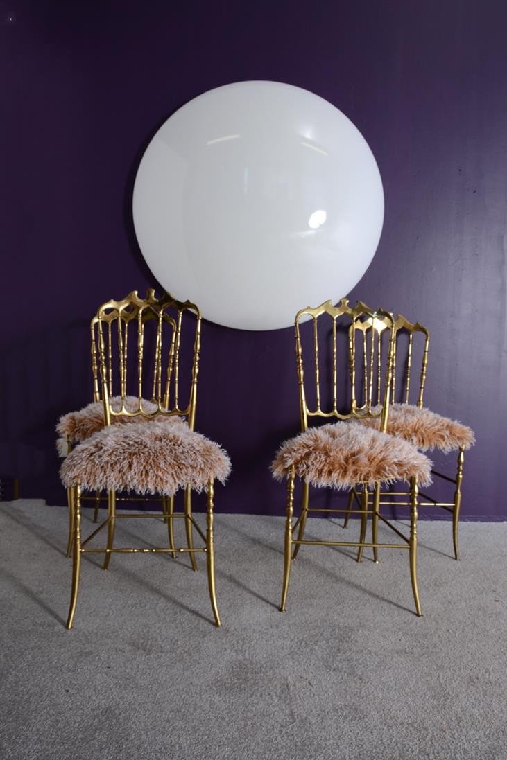 Set Of 4 “chiavari” Chairs By Giuseppe Gaetano Descal Italy Dating From The 80s.-photo-2
