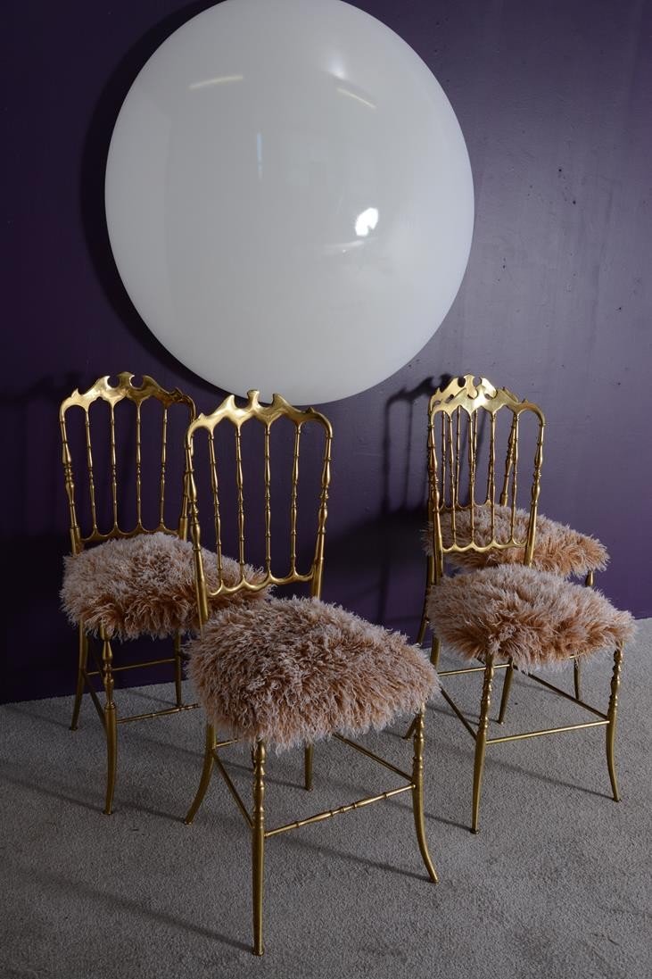 Set Of 4 “chiavari” Chairs By Giuseppe Gaetano Descal Italy Dating From The 80s.-photo-5