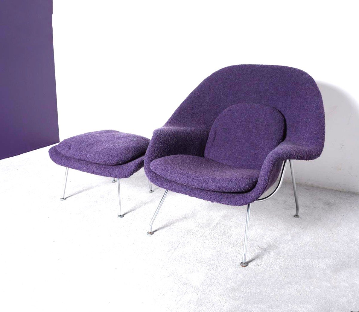 “womb Chair” Armchair And Its Ottoman Designed By Eero Saarinen Produced By Knoll -photo-3