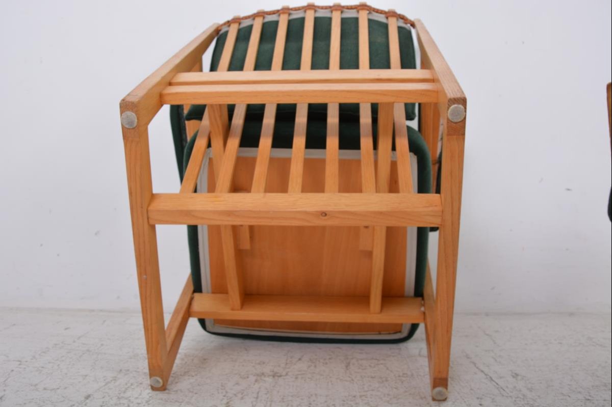 Paire de fauteuils et table de Albert Haberer dans les années 1950,-photo-3