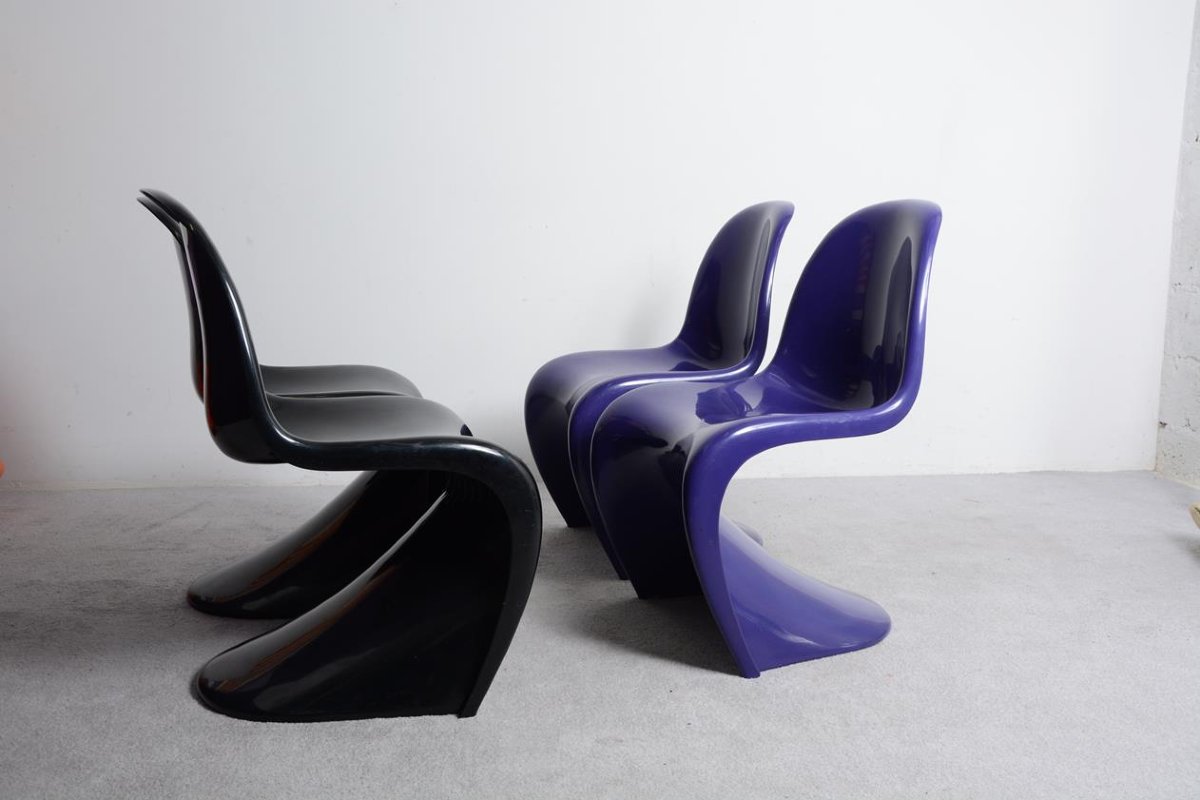 Set de 4 chaises du designer danois Verner Panton  pour Hermann Miller 70's-photo-3