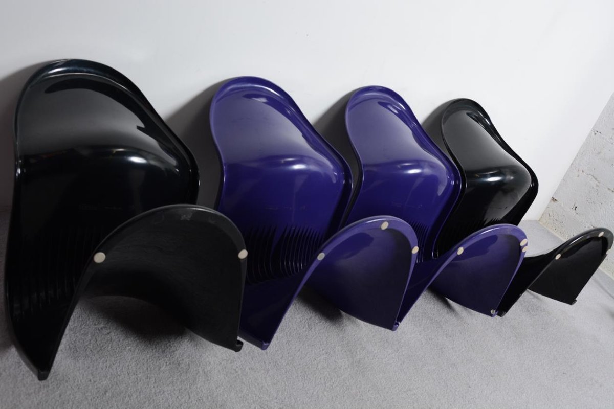 Set de 4 chaises du designer danois Verner Panton  pour Hermann Miller 70's-photo-3
