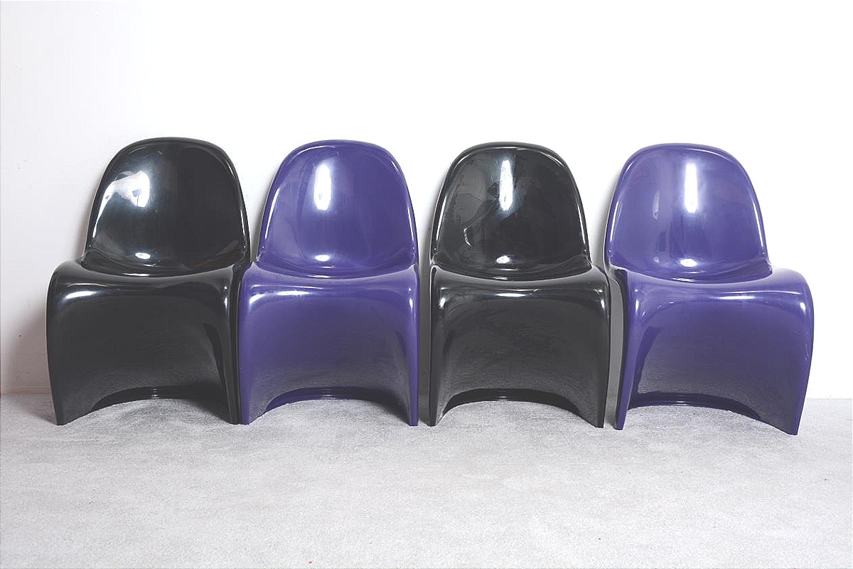 Set de 4 chaises du designer danois Verner Panton  pour Hermann Miller 70's