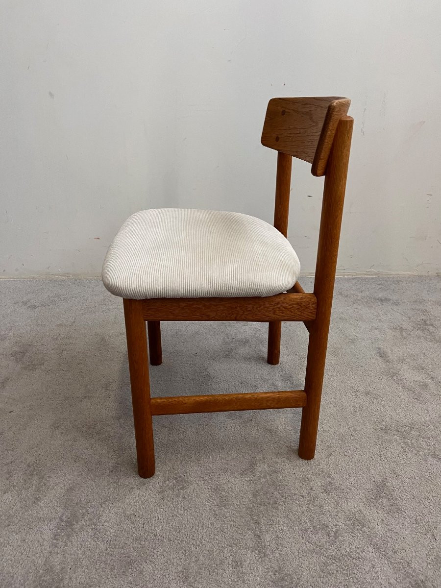 4 Danish Chairs By Borge Mogensen For Søborg Møbelfabrik Design 1960s.-photo-4