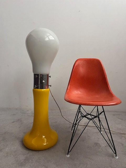 Lampadaire Birillo en Verre de Murano Blanc&Jaune par Carlo Nason pour Mazzega-photo-3