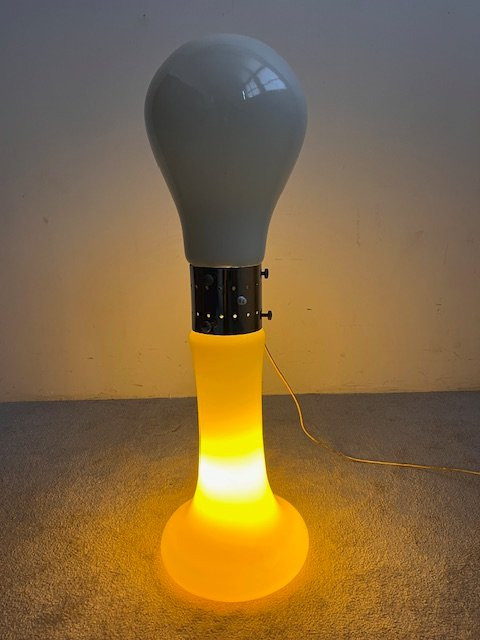 Lampadaire Birillo en Verre de Murano Blanc&Jaune par Carlo Nason pour Mazzega-photo-4