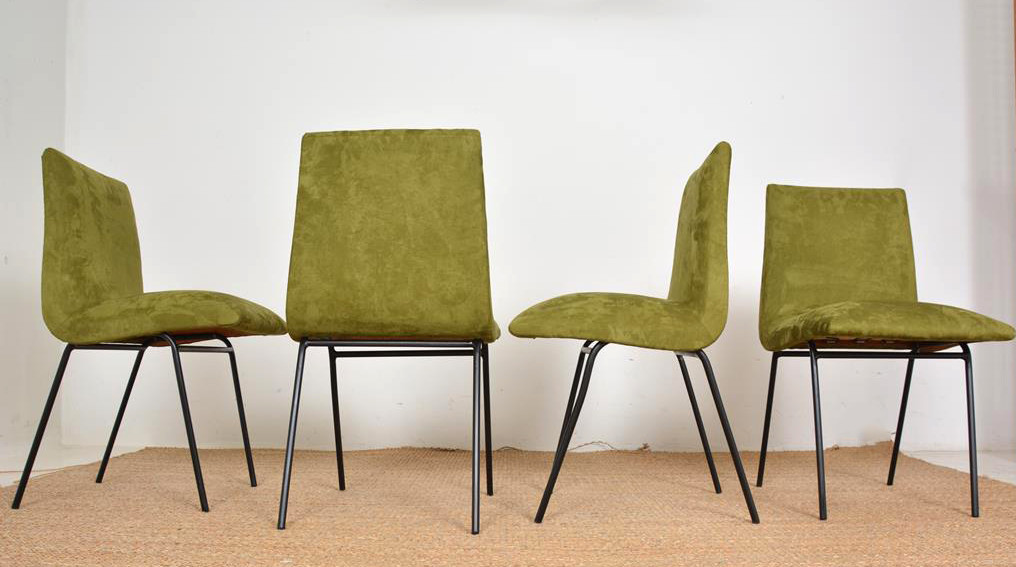 Ensemble de 6 chaises vintage CM145 de Paulin, années 1954