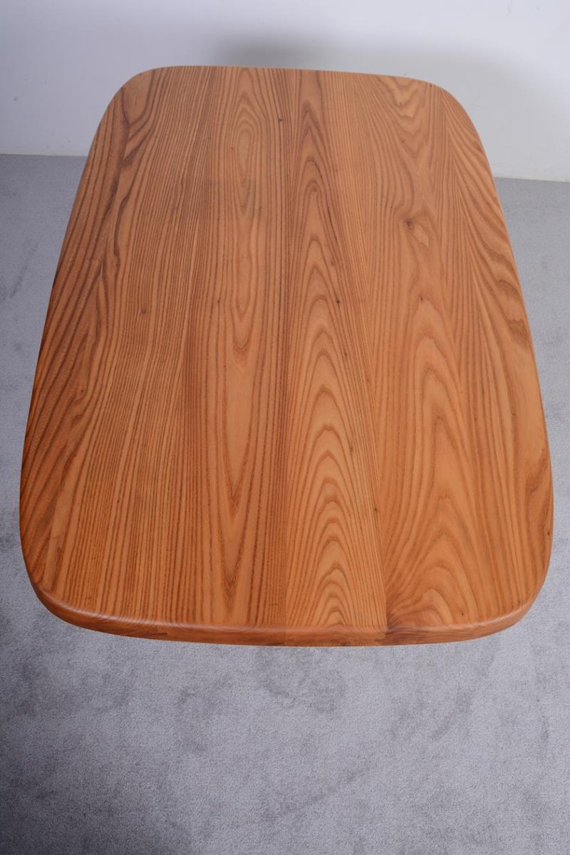 Table vintage Aban T35A en orme massif par Pierre Chapo-photo-3