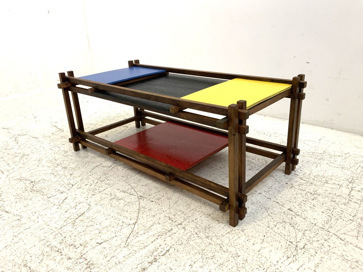 Vintage Coffee Table, Bright Colors From The 60s-photo-3