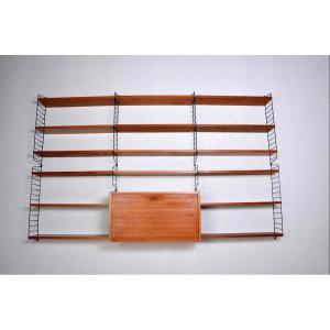 Large Modular Wall Shelving System From Nisse Strinning, Sweden, 1960s