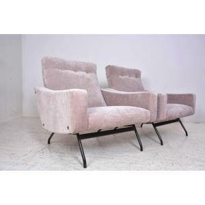 Paire de fauteuils Joseph André Motte édition Steiner années 50