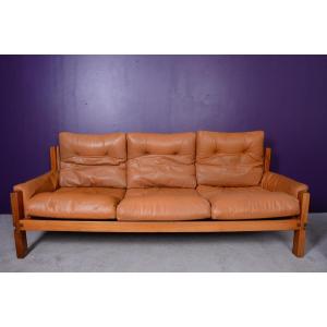 Sofa 3 places modèle « S32 » de Pierre Chapo circa 60