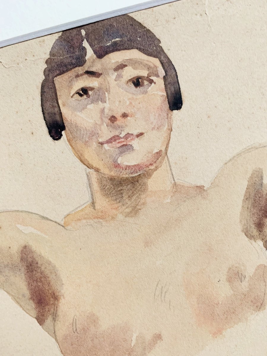 Raphaël Delorme (1885-1962), Étude d’un nu féminin en buste ; étude de mains-photo-4