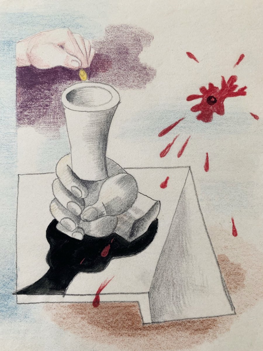 Mathieu Rosianu (1897-1969), Surrealist Composition, Circa 1935-photo-3