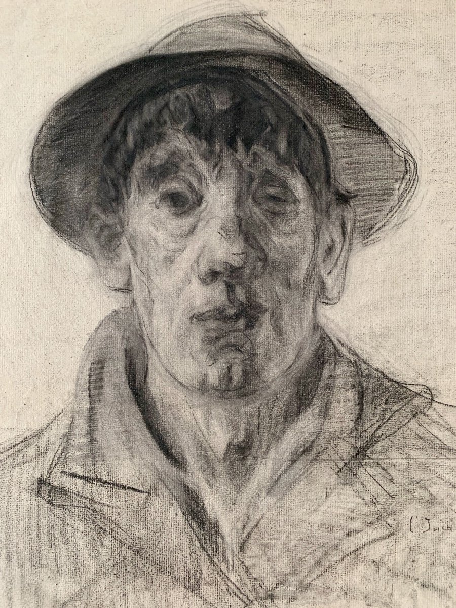 Henry Mirande (1877-1955), Self-portrait, The Incredible, Circa 1940, Charcoal On Paper