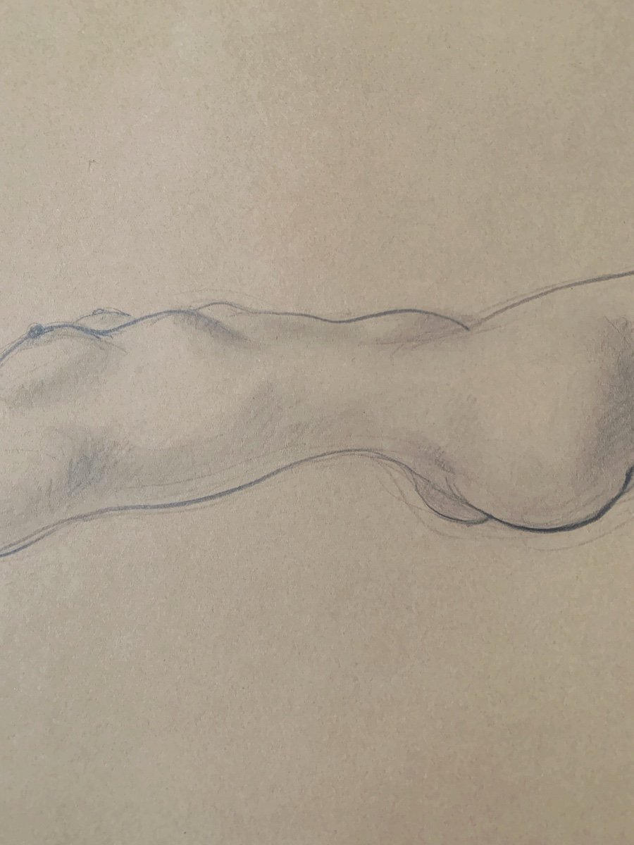 Jean Martin (1911-1996), Female Nude, Circa 1940, Graphite On Paper-photo-1