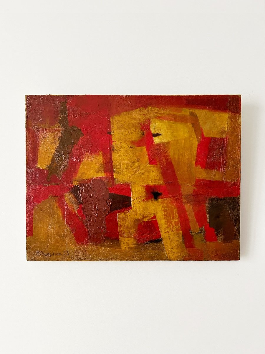 Marcel Bouqueton (1921-2006), Red And Yellow, 1955, Oil On Canvas